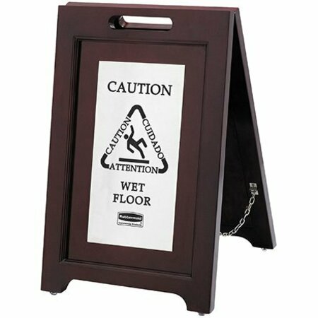 BSC PREFERRED Wooden Wet Floor Sign - 2-Sided Multi-Lingual Stand H-5876